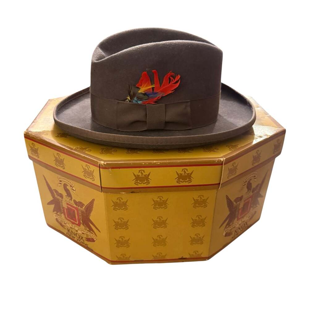 Bailey Fedora Black Pure Wool Hat with Feather and New York Knox Vintage Box Set